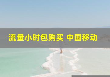 流量小时包购买 中国移动